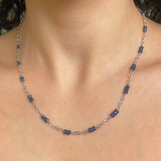 Collier di Zaffiri Blu a Rondella