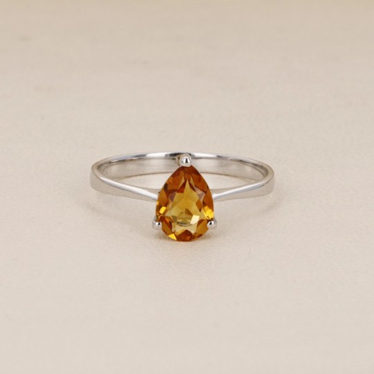 Ring with Citrine Quartz in Goccia