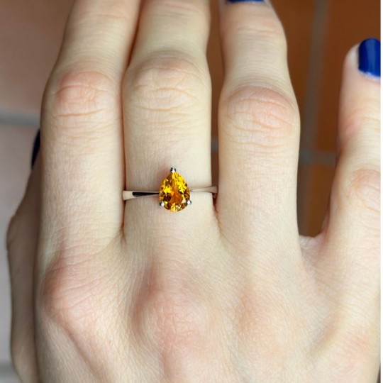 Ring with Citrine Quartz in Goccia