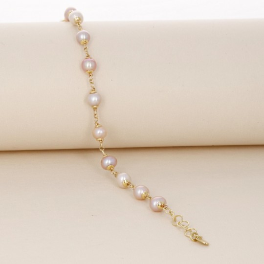 Rosary Bracelet with Pink Pearls