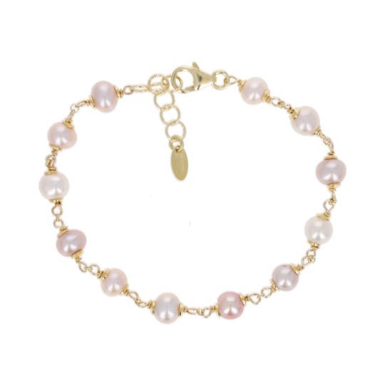 Pulsera de Rosario con perlas rosadas