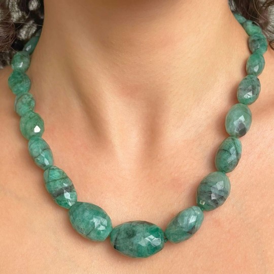 Massive Emerald Necklace in Sasso Scalare