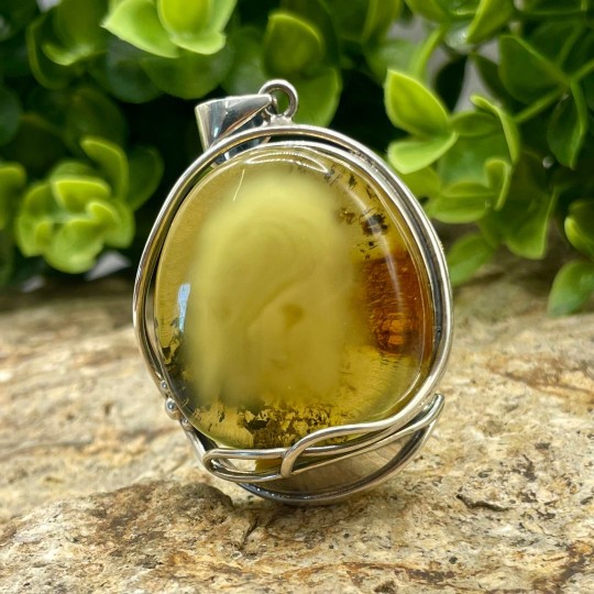 Clear Baltic Amber Pendant