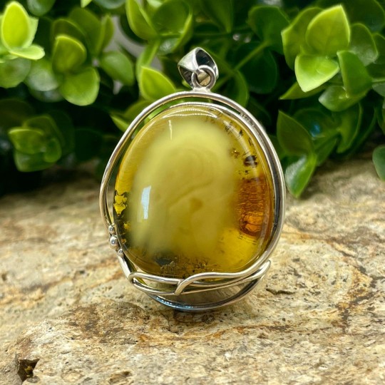 Clear Baltic Amber Pendant