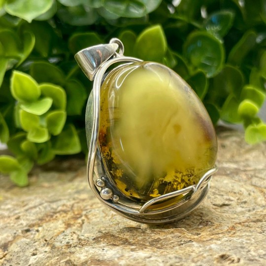 Clear Baltic Amber Pendant