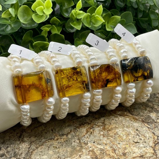 Baroque and American Amber Pearl Bracelet