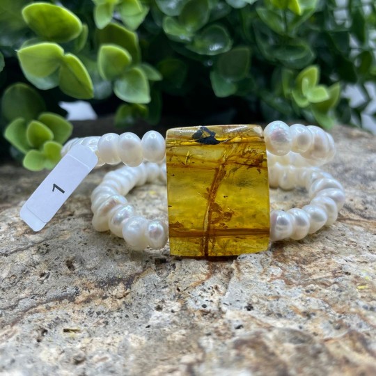 Baroque and American Amber Pearl Bracelet