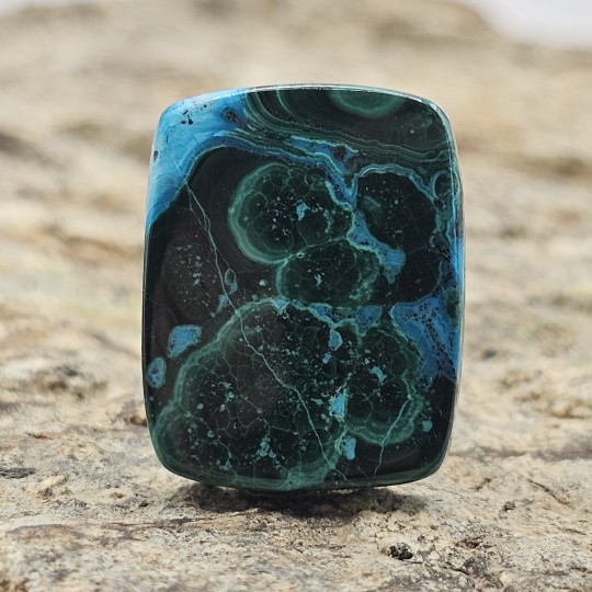 Piedra Azzurmalachite Cabochon Rectangular