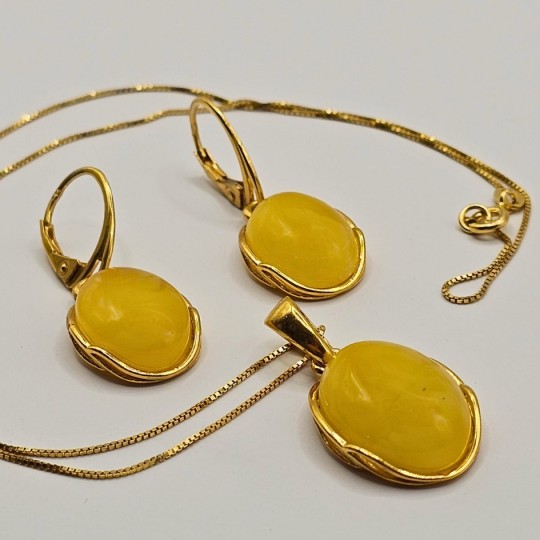 Parure Orecchni and Pendant of Royal Amber