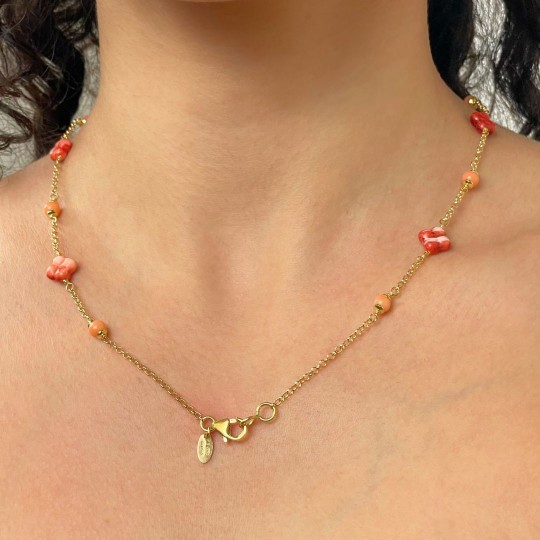 Collier di Conchiglia Sferica e a Quadrifoglio