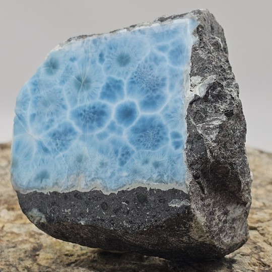 Stone Sectioned Larimar on Matrice