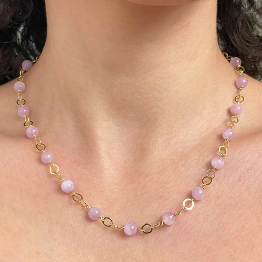 Collier mit Kunzite Sferica Liscia