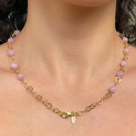 Collier mit Kunzite Sferica Liscia