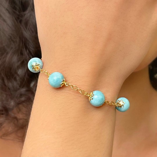 Armband mit schwarzem Larimar