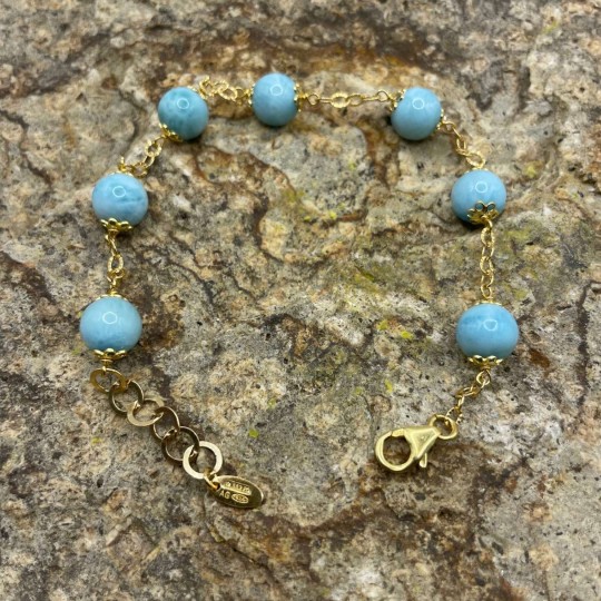 Armband mit schwarzem Larimar