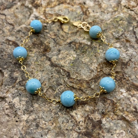 Armband mit schwarzem Larimar