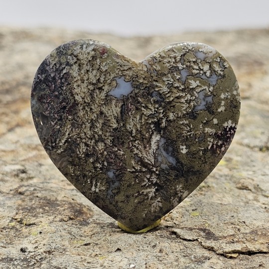 Stone Agata Muschiata Cabochon in Heart