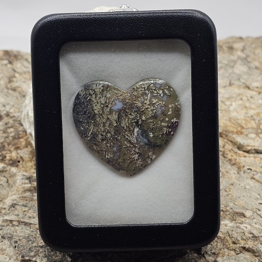 Stone Agata Muschiata Cabochon in Heart