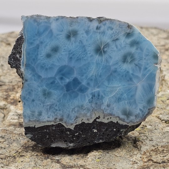 Stone Sectioned of Larimar on Matrice