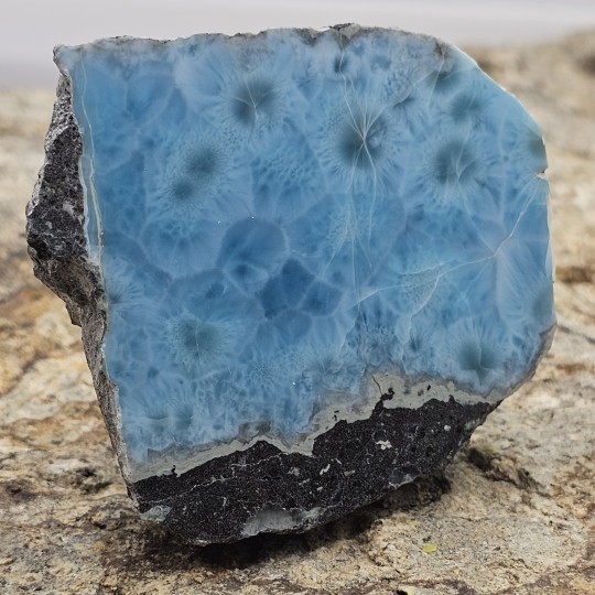 Stone Sectioned of Larimar on Matrice