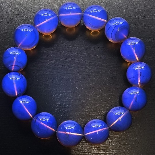 Bracciale Ambra Birmana con Fluorescenza Blu