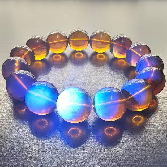 Bracciale Ambra Birmana con Fluorescenza Blu