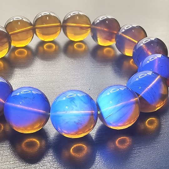 Bracciale Ambra Birmana con Fluorescenza Blu