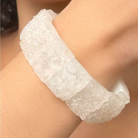 Armband auf elastischem Hyal Quartz mit Drusi