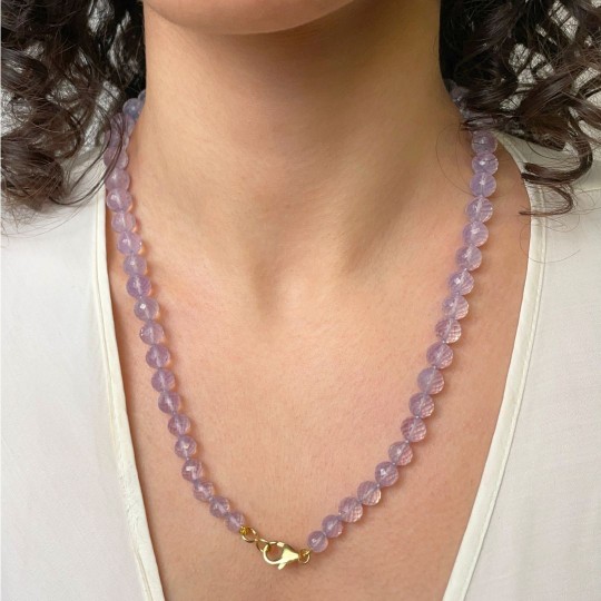 Necklace Spherical lavender Quartz