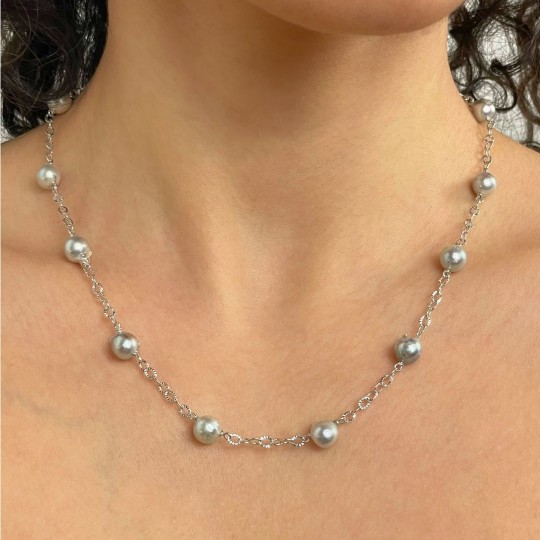 Collier Perle Akoya Silver Barocche