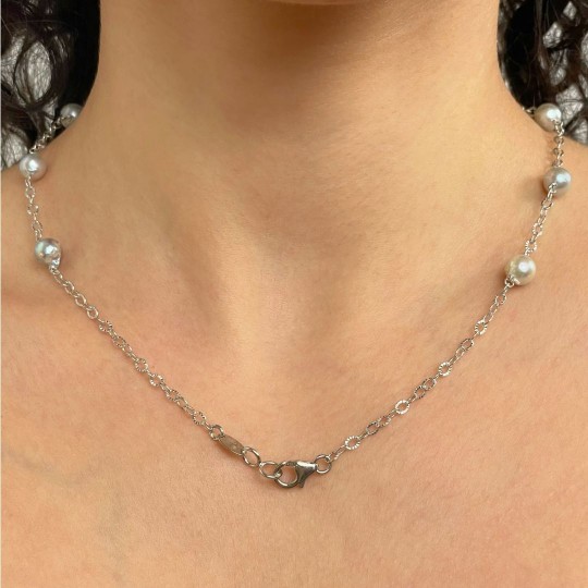 Collier Perle Akoya Silver Barocche